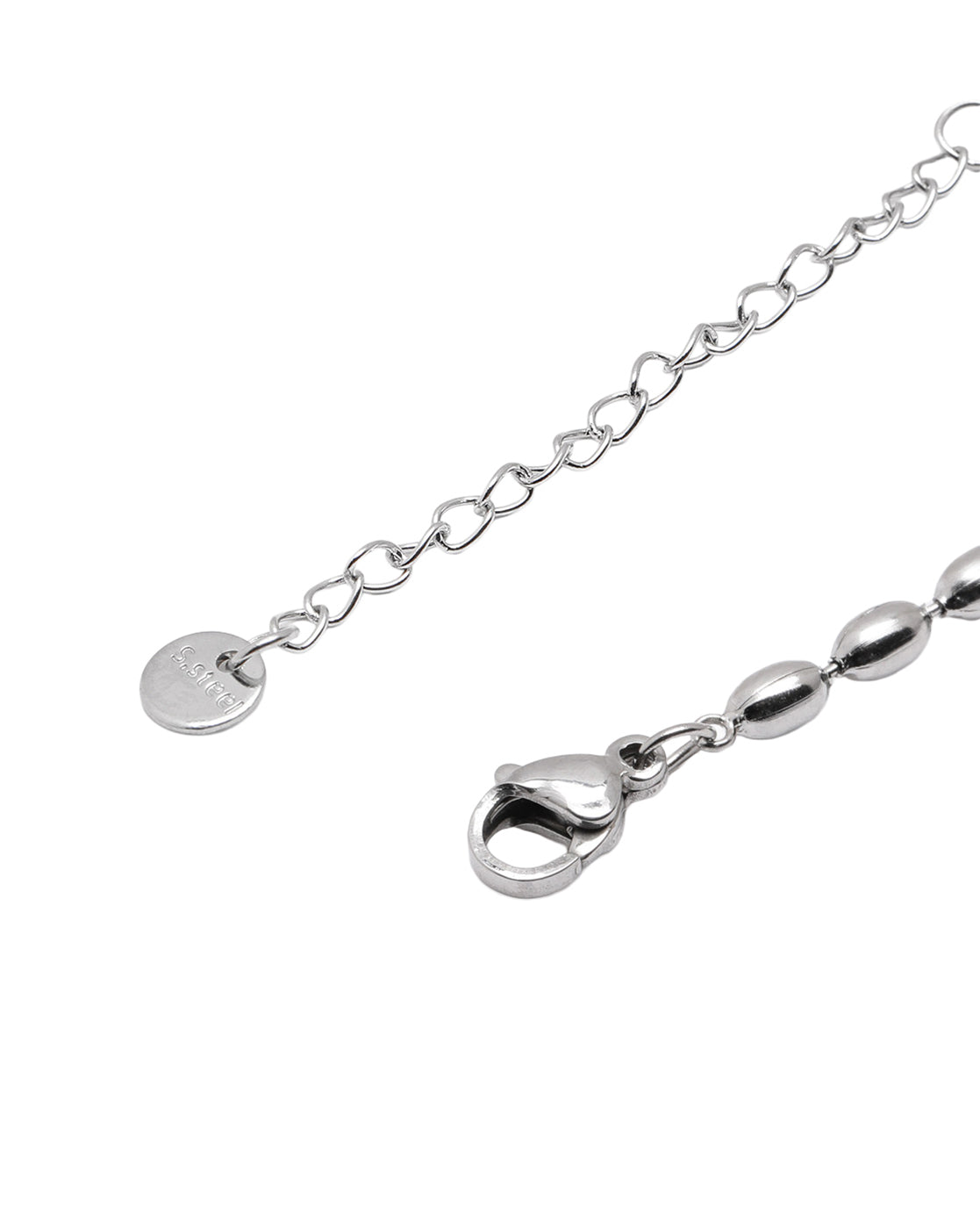 Dual Toned Plated Puff Heart Pendant with Fancy Chain