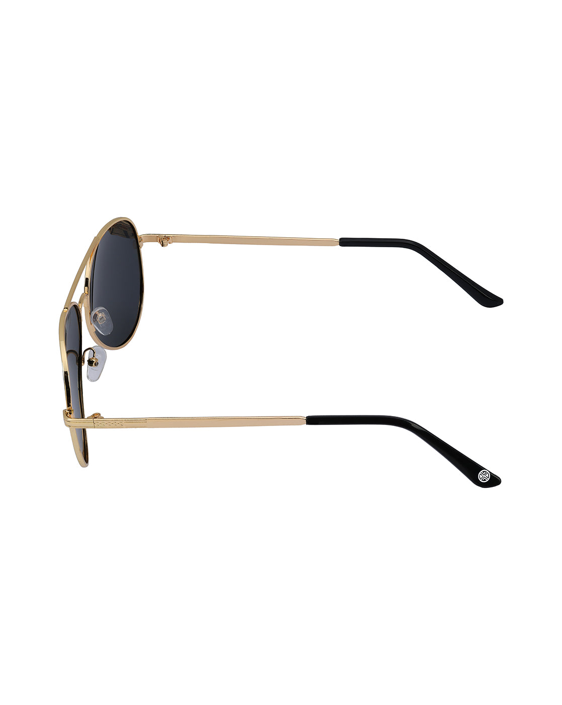 Women Gold and Black Toned Black Polarised Lens Aviator Sunglasses