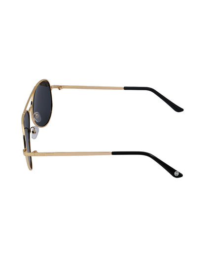 Women Gold and Black Toned Black Polarised Lens Aviator Sunglasses
