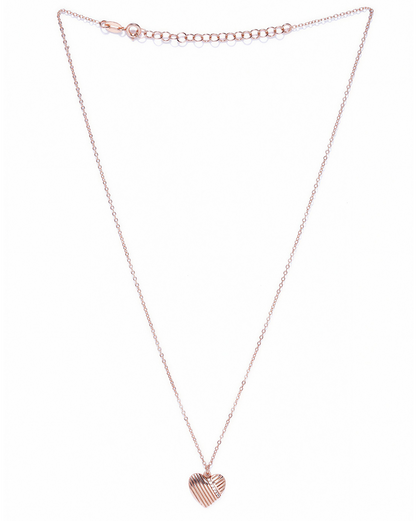 Women Gold Toned UV Protected Sunglasses &amp; 18kt Rose Gold Plated CZ Heart Chain Set
