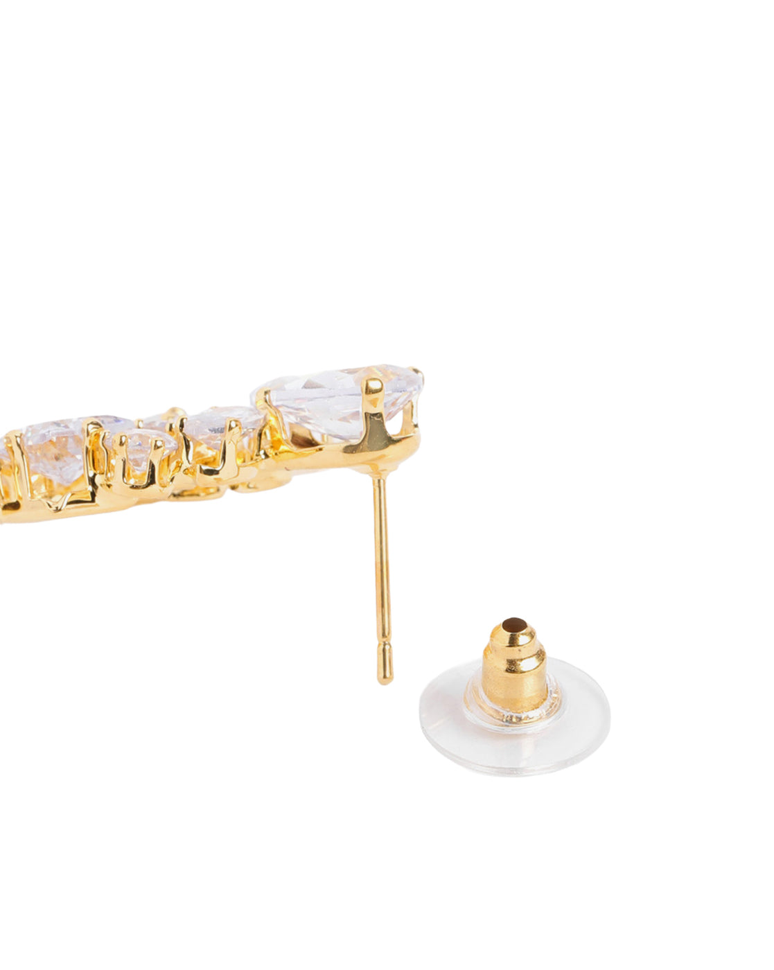 Premium Gold Plated CZ Dangling Pearl Drop Earring