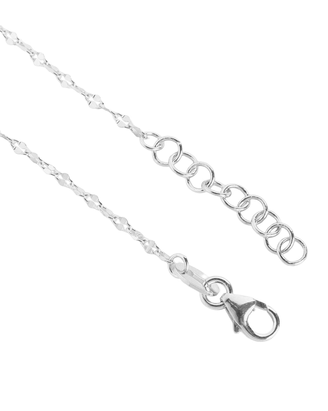 Rhodium-Plated Timeless Sapphire-Blue CZ Adjustable Charm Bracelet
