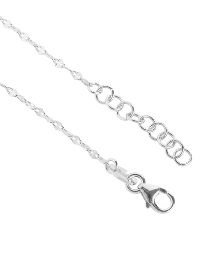 Rhodium-Plated Timeless Sapphire-Blue CZ Adjustable Charm Bracelet