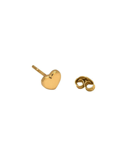 925 Sterling Silver 18kt Gold Plated Heart Mini Stud Earring