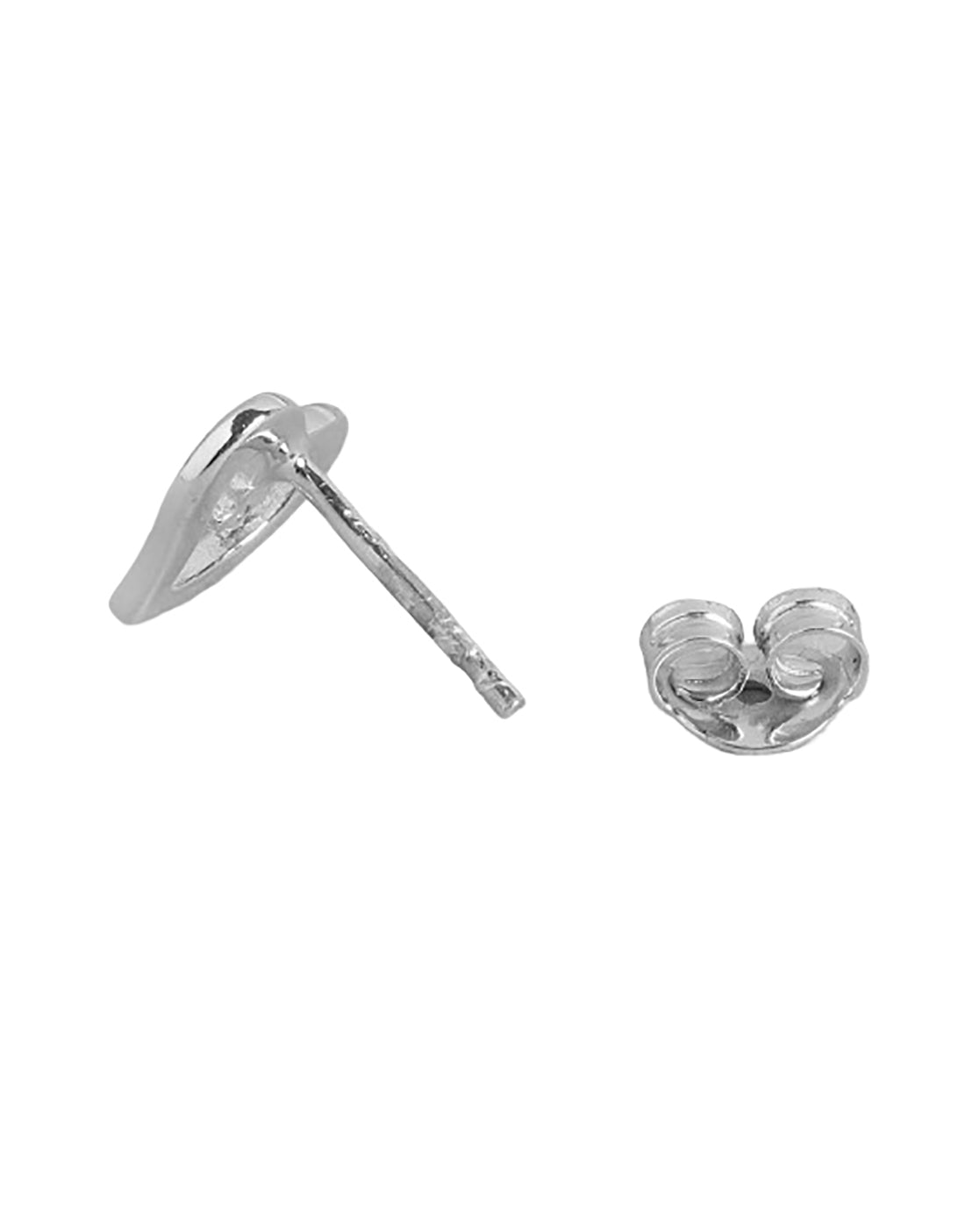 925 Sterling Silver Rhodium Plated CZ Mini Heart Stud Earring