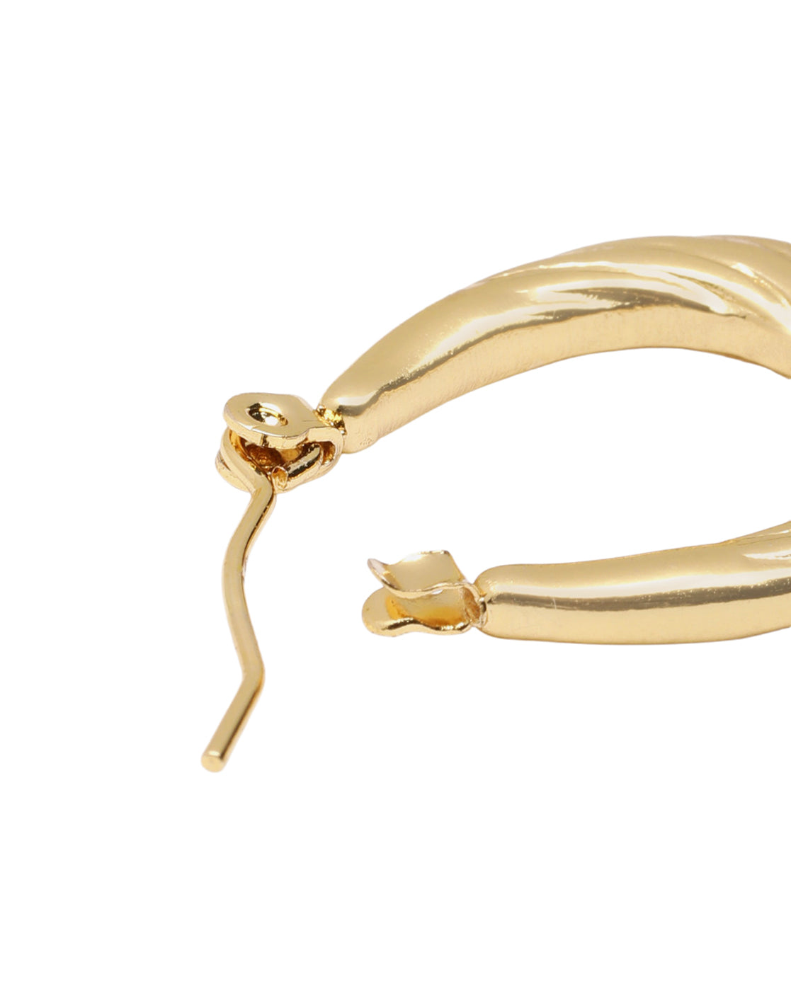 Gold-Plated Twisted Oval Hoop Earrings