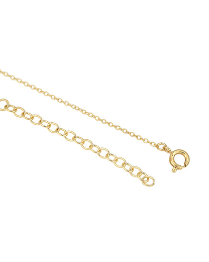 18kt Gold Plated CZ Bubble Letter S Pendant and Chain