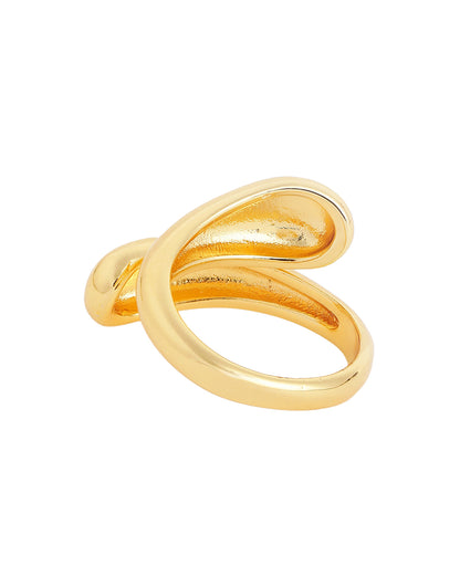 Gold Plated Modern Sculptured Adjustable Ring