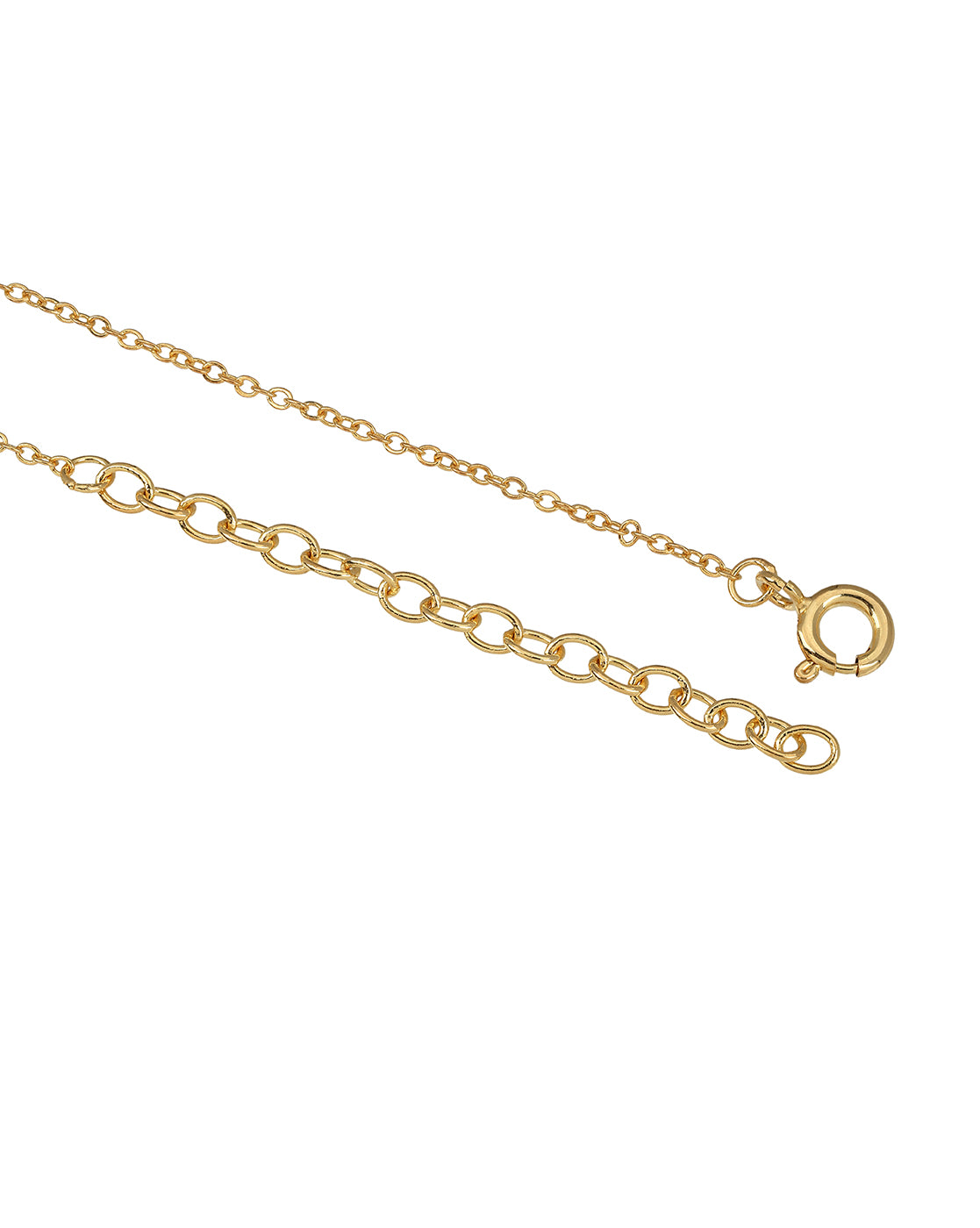 18kt Gold Plated Four-Clover CZ Studded Pendant and Chain