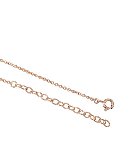 18kt Rose Gold Plated Contemporary Solitaire Pendant with Chain