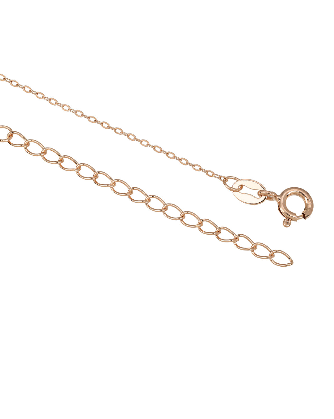 925 Sterling Silver 18kt Rose Gold Plated Dangling Solitaire Contemporary Necklace