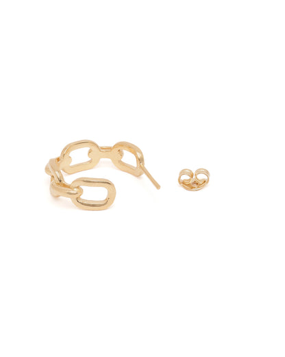 18kt Gold Plated Link Half Hoop Earring