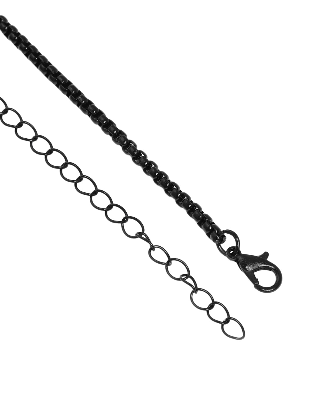 Men Stainless Steel in Black Toned Box Chain &amp; Stone Octagon Pendant