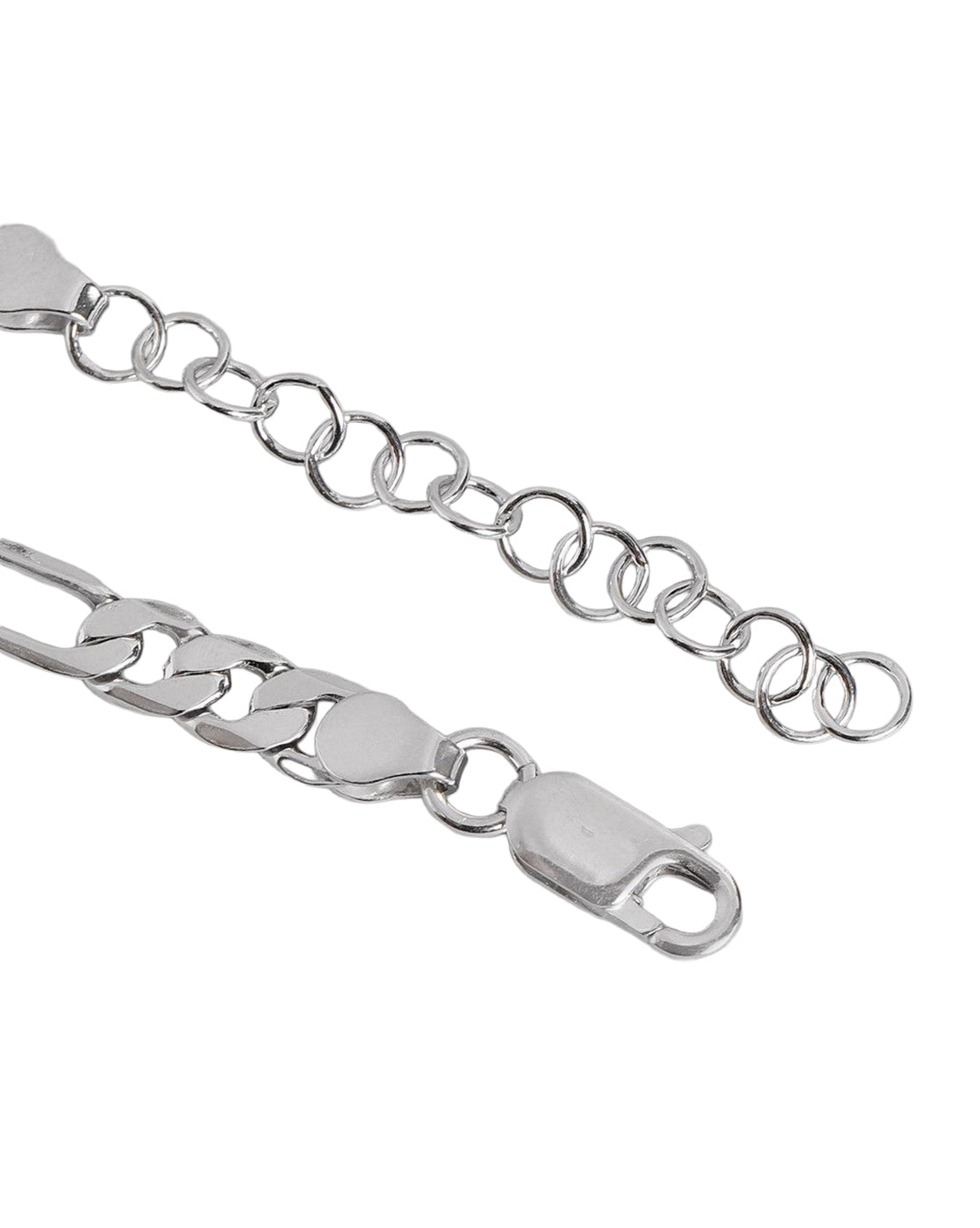 Men Rhodium Plated Figaro Chain Necklace
