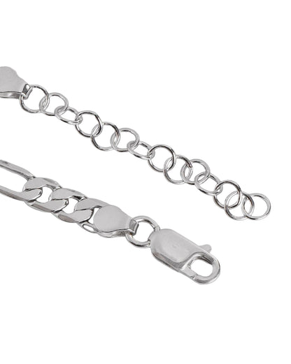 Men Rhodium Plated Figaro Chain Necklace