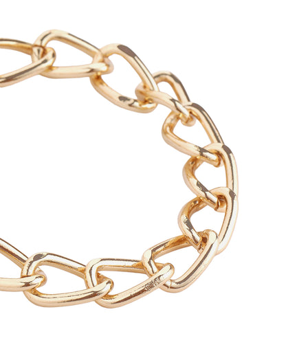 Men Gold Plated Bold Link Bracelet