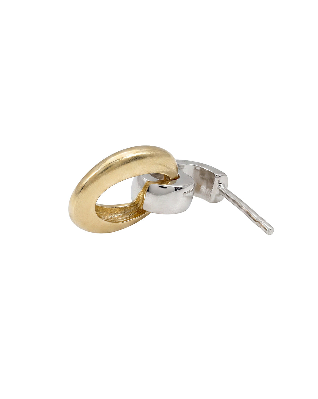 18kt Gold &amp; Rhodium Plated Interlinked Drop Earring