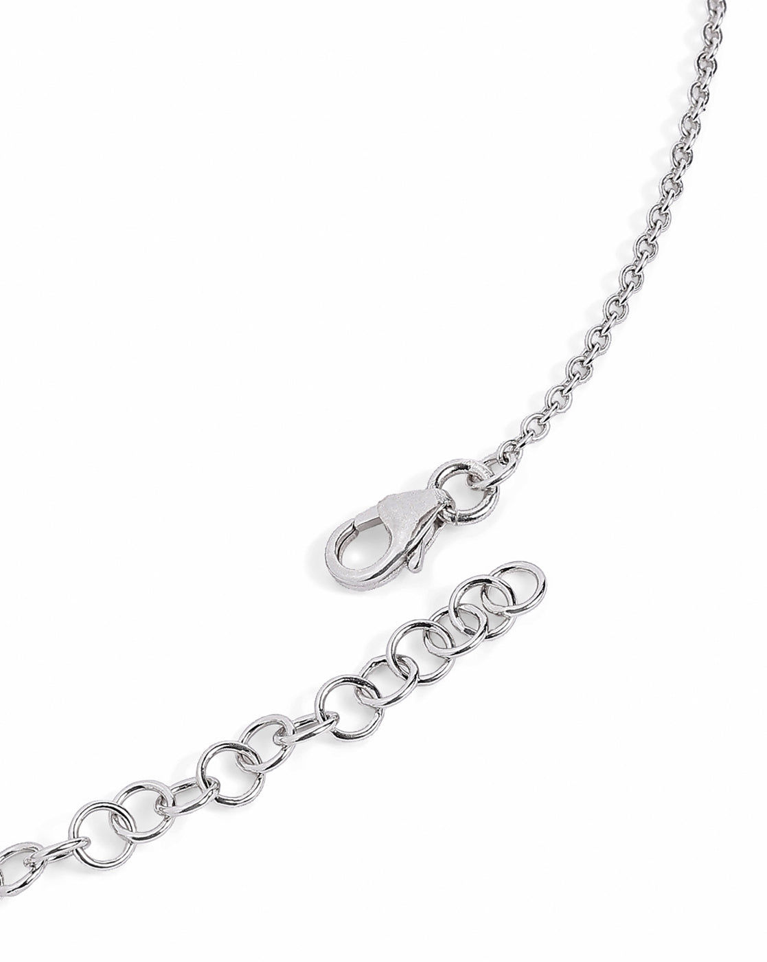 Rhodium Plated Ruby Red Heart Y-Necklace Lariat