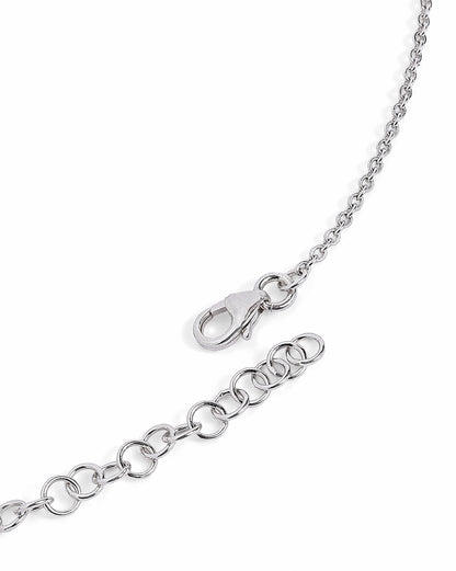 Rhodium Plated Ruby Red Heart Y-Necklace Lariat