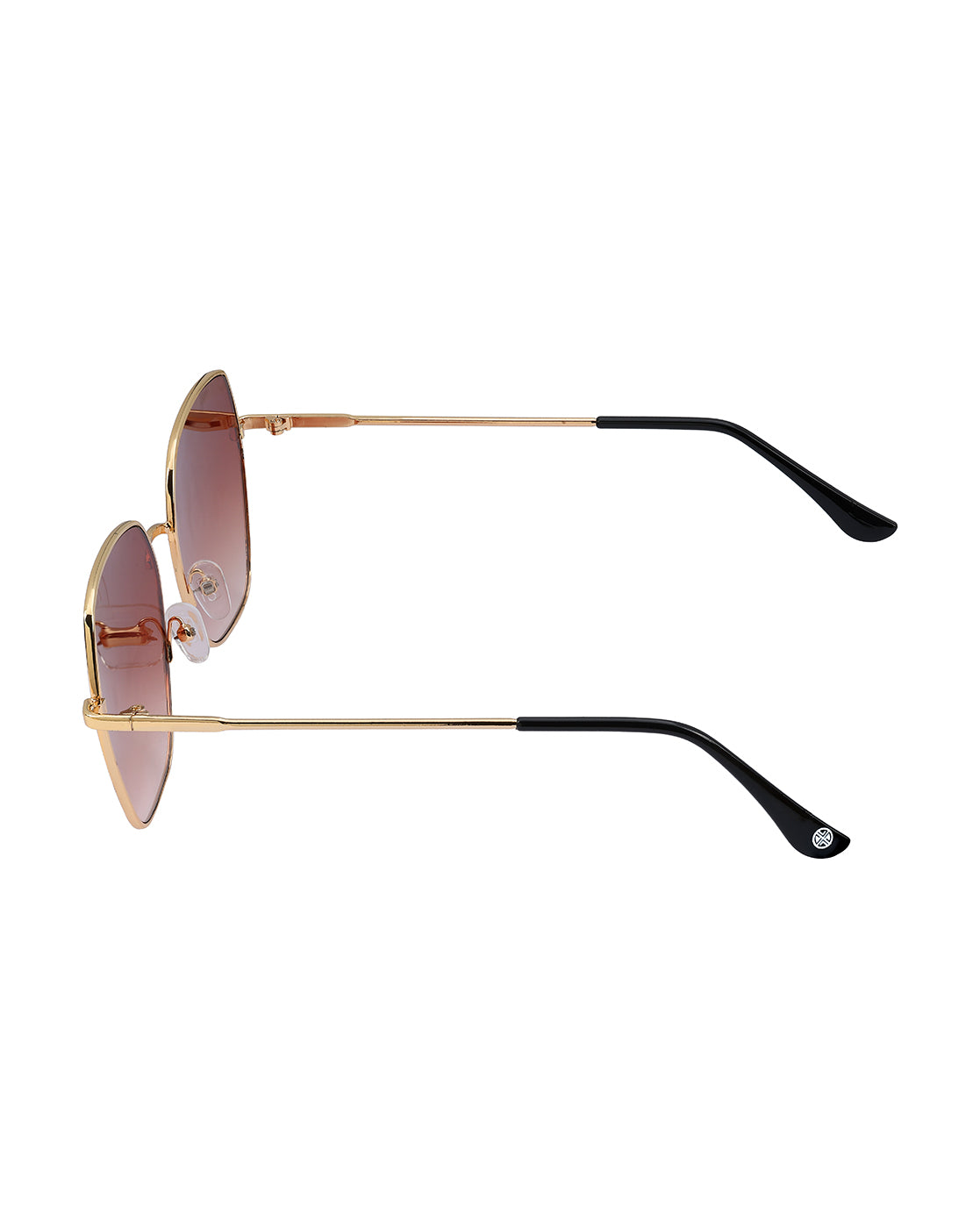 Women Gold and Black Toned Brown UV Protected Lens Oversized Sunglasses