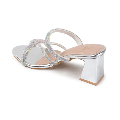 Lustrous Knot Strap Block Heel Women&