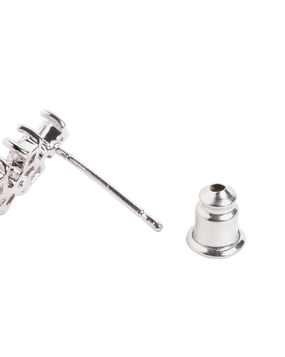 Silver Plated Dainty Sparkling CZ Studs
