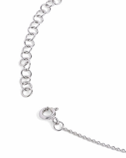 Rhodium &amp; 18kt Gold Plated Dangling Heart Charm Y-Necklace Lariat
