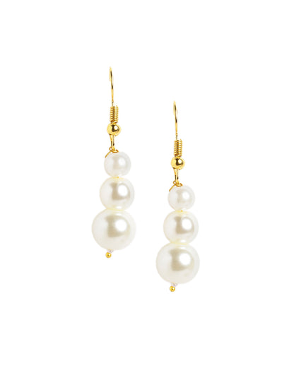 Gold-Plated Elegant Triple Layer Pearl Choker Set