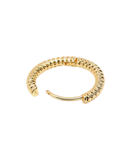 18kt Gold Plated Textured Hoop Earring