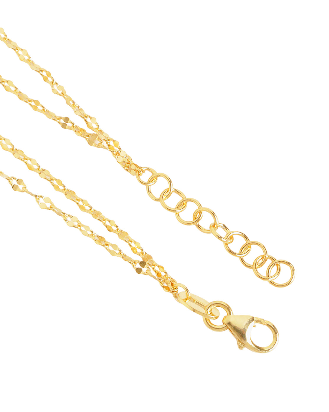 18kt Gold Plated  Layered Adjustable Textured Chain Bracelet