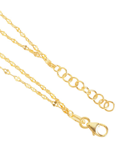18kt Gold Plated  Layered Adjustable Textured Chain Bracelet