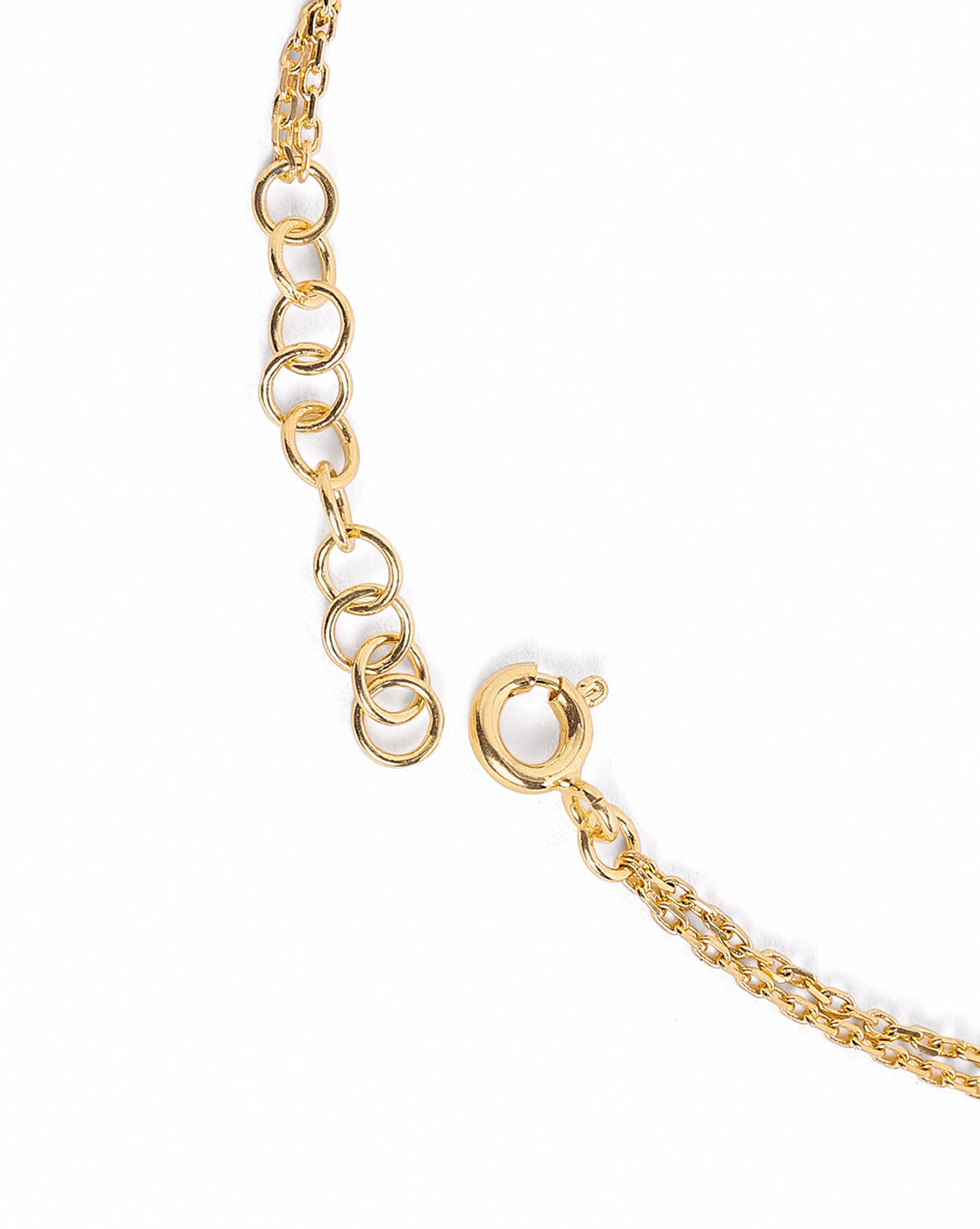 18kt Gold Plated CZ Moon Charm Layered Anklet