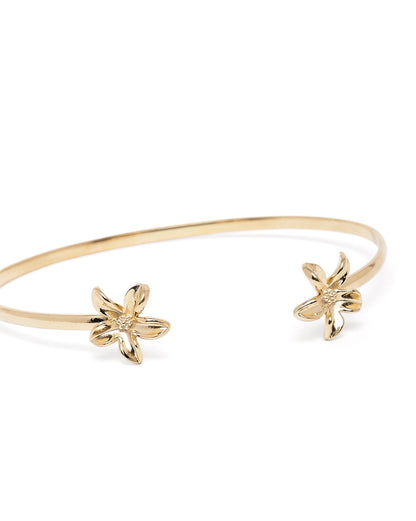 18kt Gold Plated Floral Cuff Link Bracelet