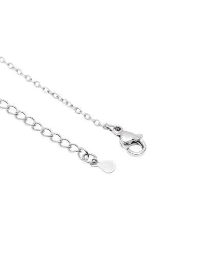 Silver Plated Solitaire &amp; Sparkling CZ Heart Pendant and Chain