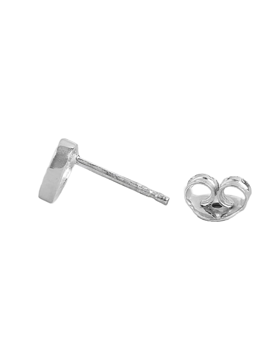 925 Steling Silver Rhodium Plated CZ Heart Petite Stud Earring