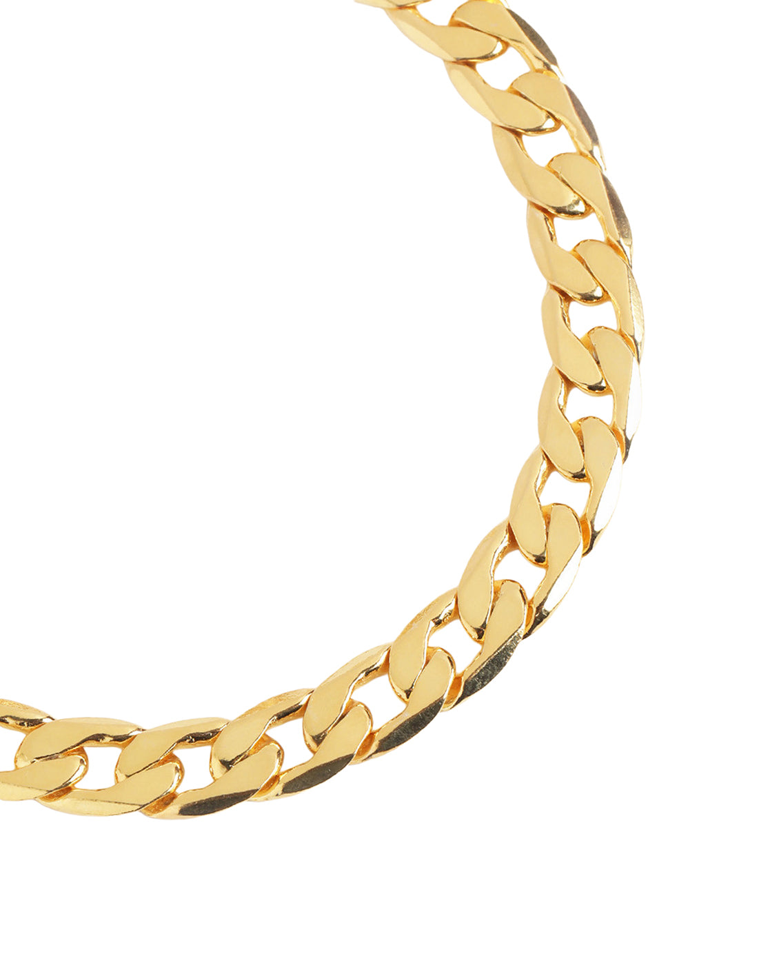 Premium 18kt Gold Plated Diamond Cut Curb Chain Bracelet for Men