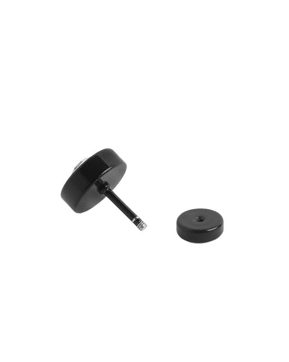 Men Black Toned Solitaire Stud Earring