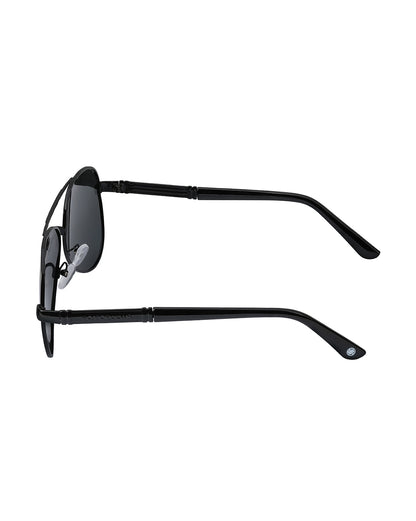 Unisex Black Toned Black Polarised Lens Aviator Sunglasses