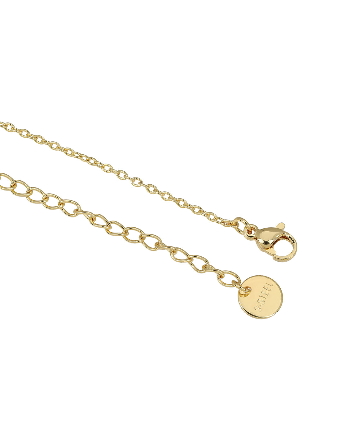 Gold Plated Contemporary Dangling Baguette Solitaire Charm Necklace