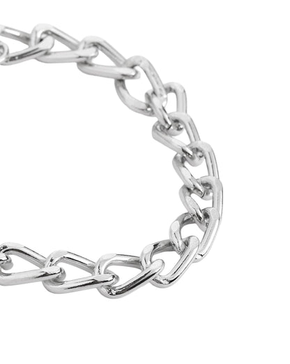 Men Silver Plated Link Bracelet