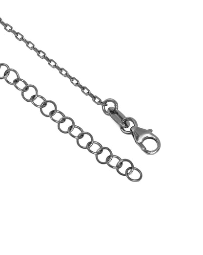 Men Silver Plated Oxidised Arrow head Pendant and Chain