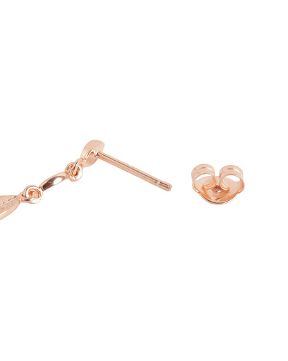 18kt Rose Gold Plated Dangling Leaf Drop Earring