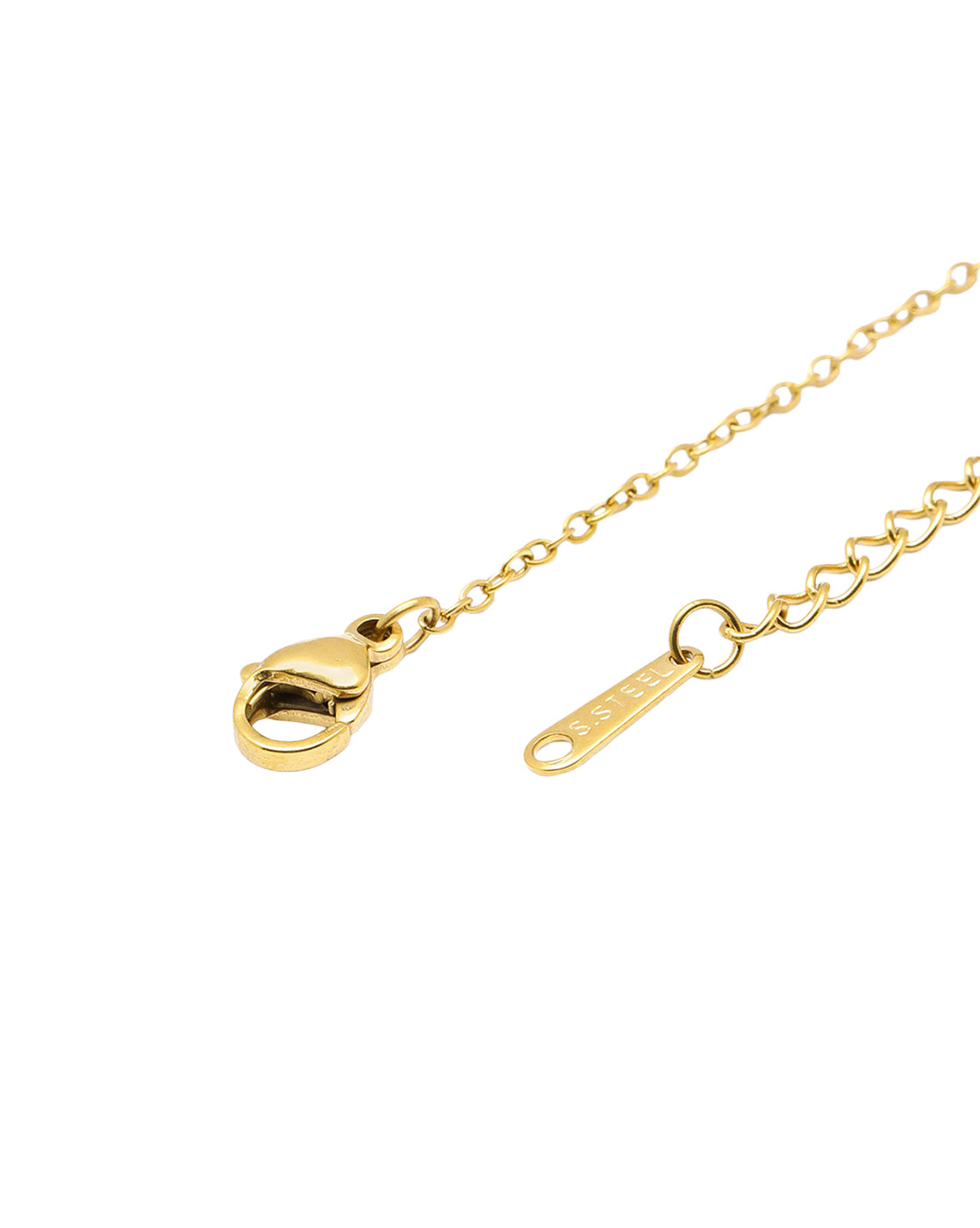 Gold Plated CZ Sparkle Solitaire Love Heart Script Necklace