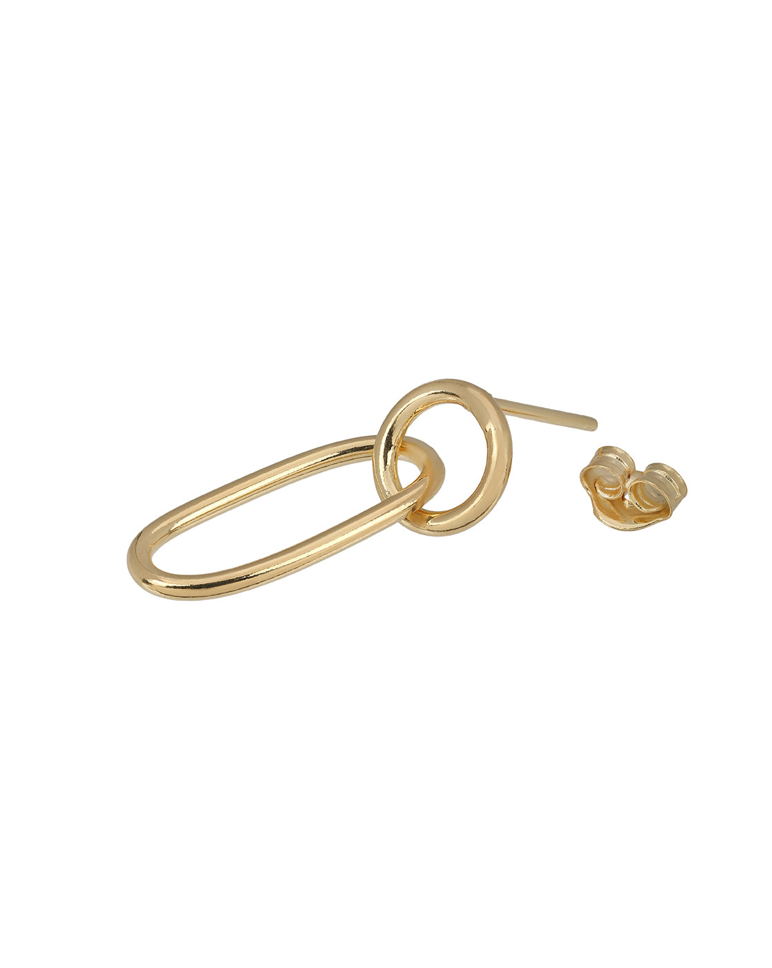 18kt Gold Plated Oval Interlocking Drop Earring
