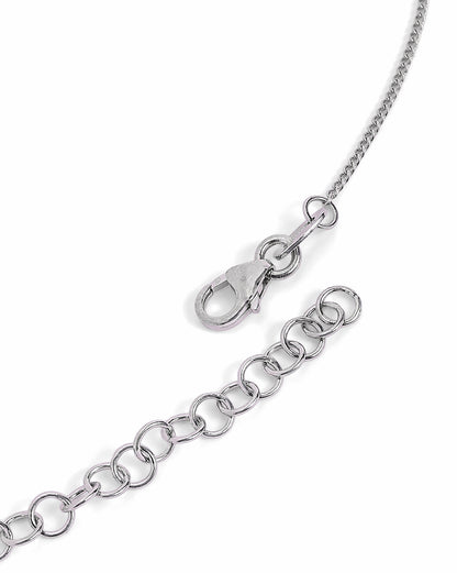 Rhodium Plated CZ Tree of Life Pendant and Chain Necklace