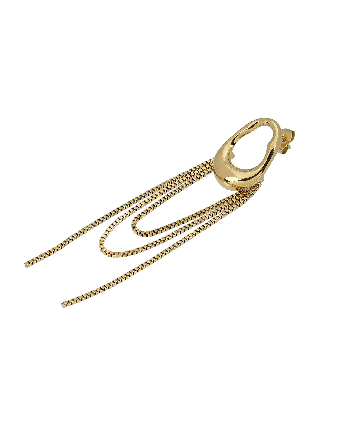 Premium Gold Plated Mutliple Cascading Chain Tassel Drop Earring