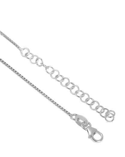 Men Rhodium Plated Dumbbell Pendant and Chain