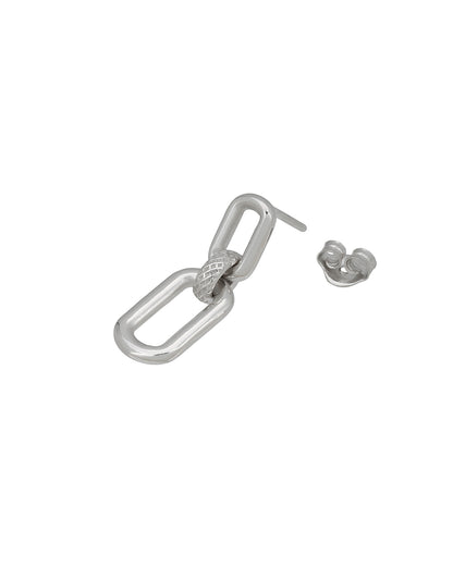 Rhodium Plated Interlocking Drop Earring