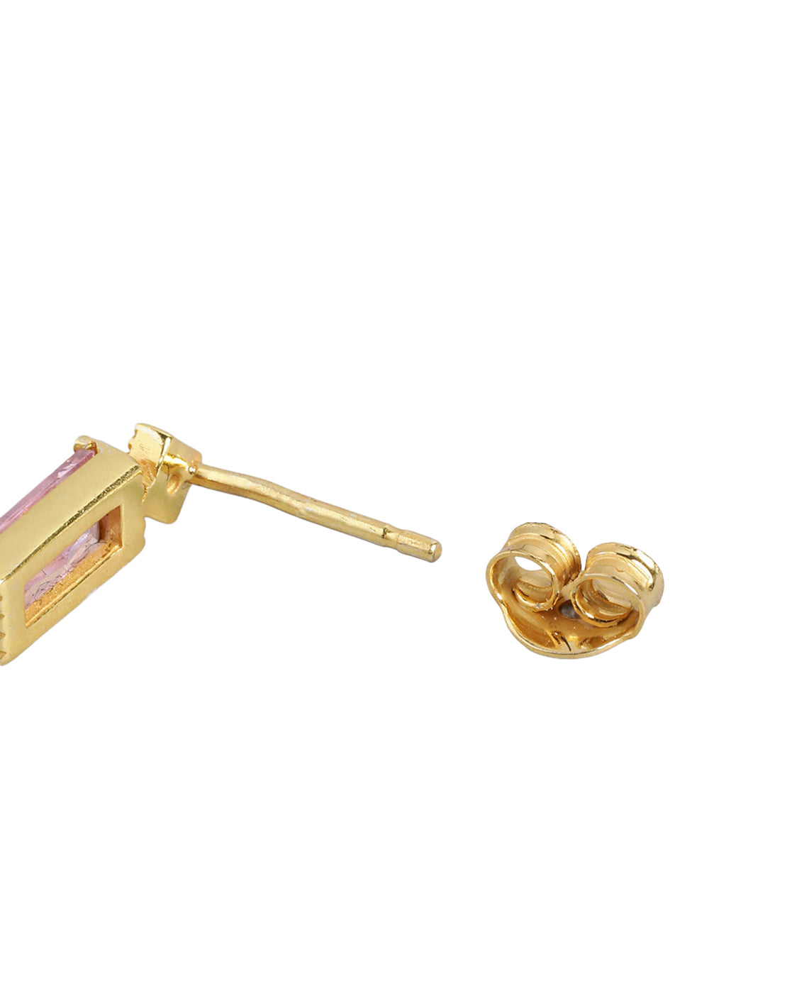 925 Sterling Silver 18kt Gold Plated CZ Mini Stud Earring