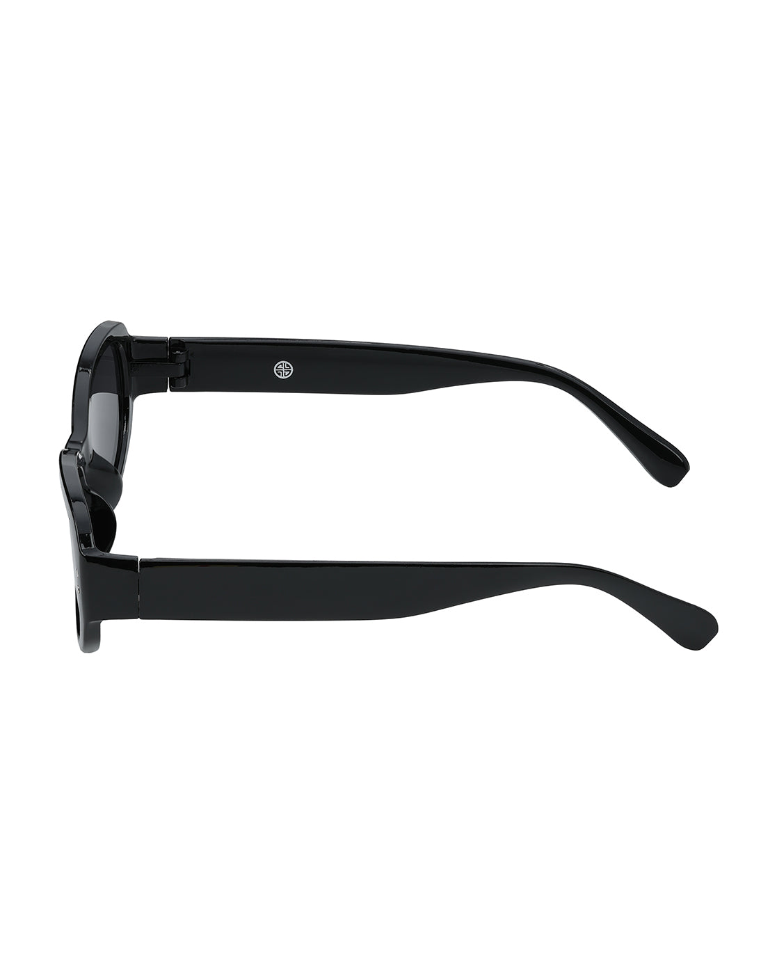 Women Black Toned UV Protected Black Lens Oval Retro Sunglasses